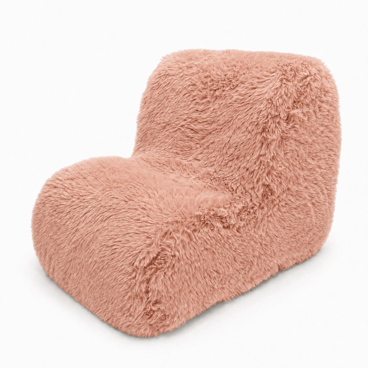 KINDERSESSEL Mammoth flauschig - Hellrosa, Textil (40/50/60cm) - MeowBaby