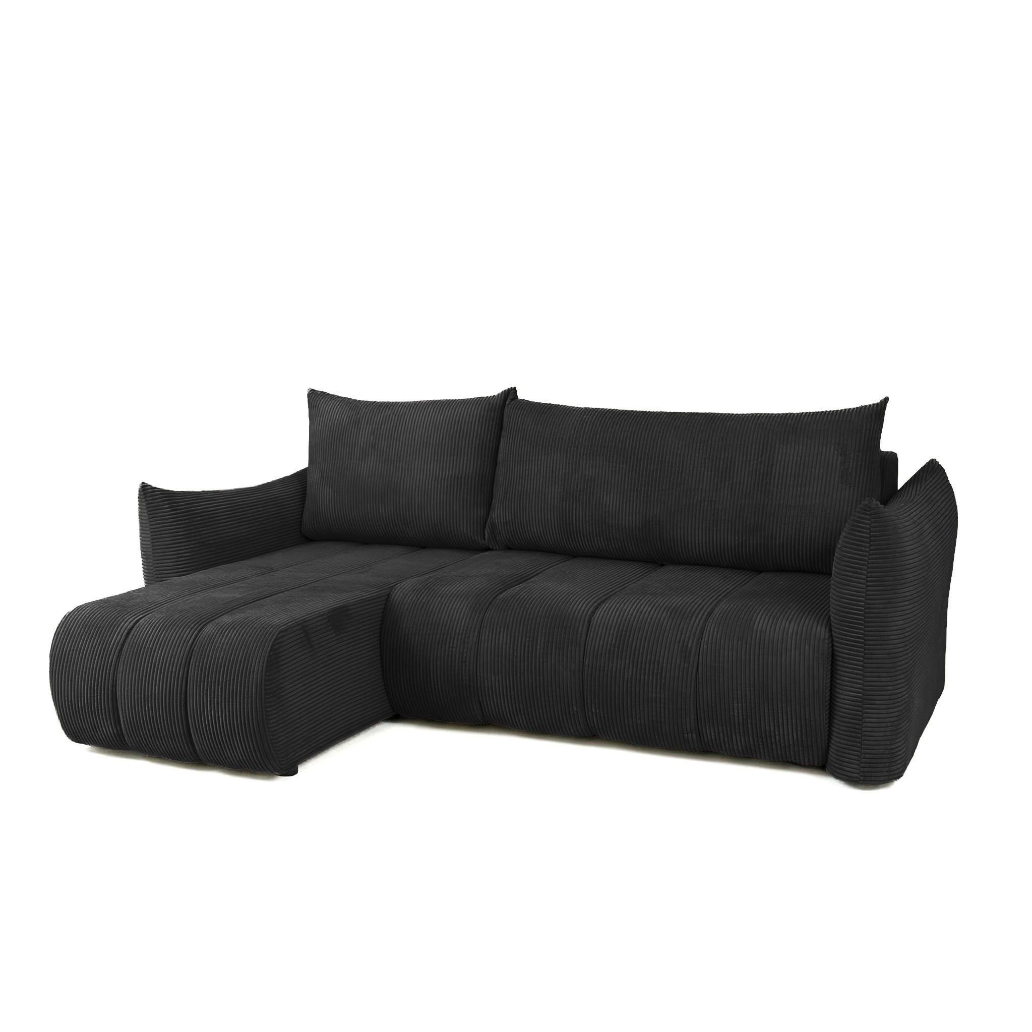 Fun Möbel Ecksofa Schwarz 226x154 cm
