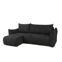 ECKSOFA Ontario Xs Mit Schlaffunktion - Schwarz, Holzwerkstoff/Textil (154/226cm) - Fun Möbel