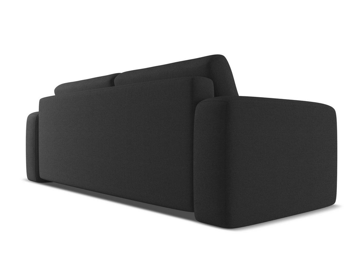 3-SITZER SOFA mit Schlaffunktion Chenille Stoff Schwarz - Anthrazit/Schwarz, Kunststoff/Textil (242/91/100cm) - Makamii