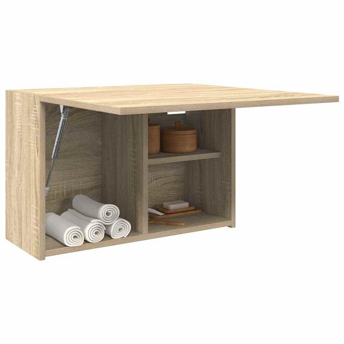 BAD-WANDSCHRANK Sonoma-Eiche 60/25/40 Cm Holzwerkstoff - Hellbraun, Holzwerkstoff (25/40/60cm) - vidaXL