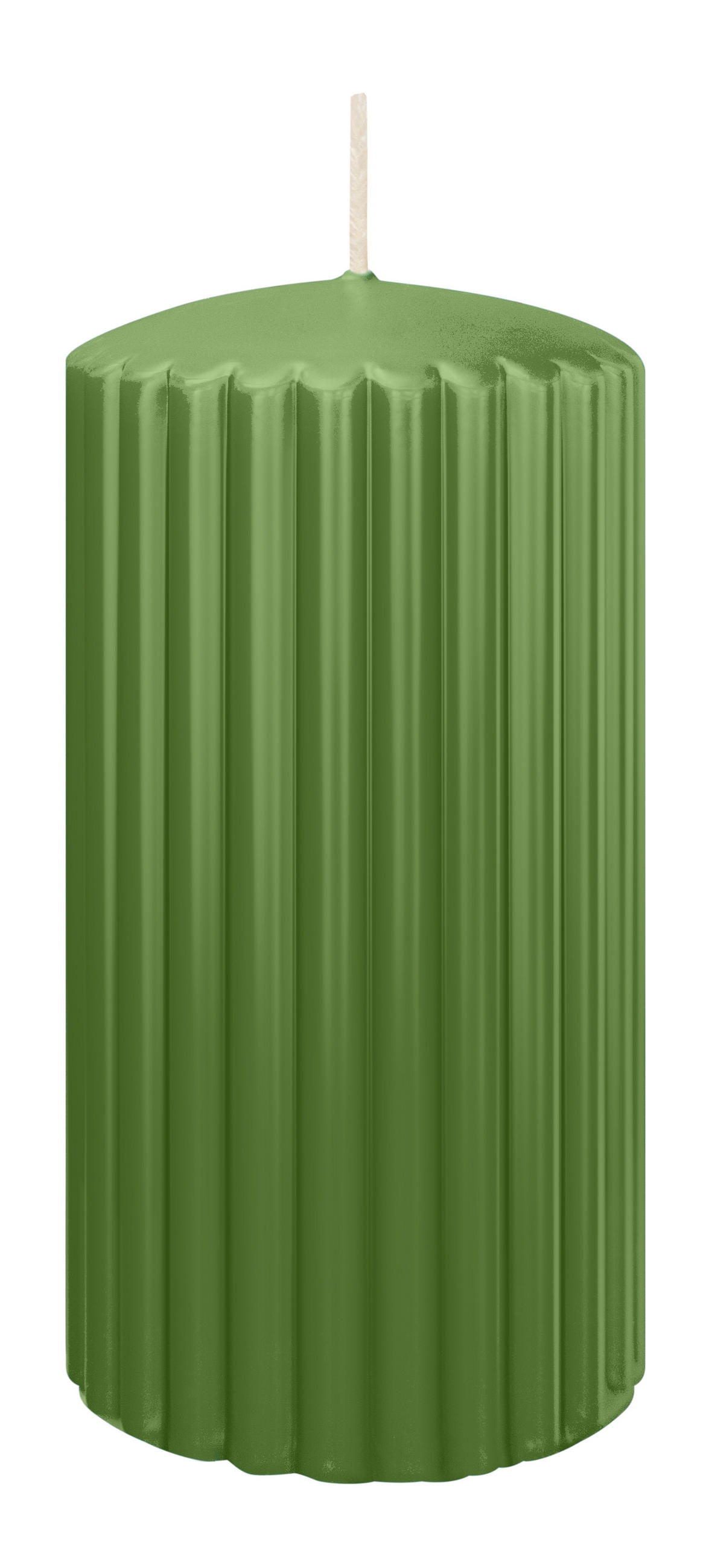 RILLEN KERZEN Aloe Vera 150 x Ø 80 mm, 4 Stück - Pastellgrün, Paraffin (8/15/15cm) - Wiedemann Kerzen