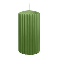 RILLEN KERZEN Aloe Vera 150 x Ø 80 mm, 4 Stück - Pastellgrün, Paraffin (8/15/15cm) - Wiedemann Kerzen