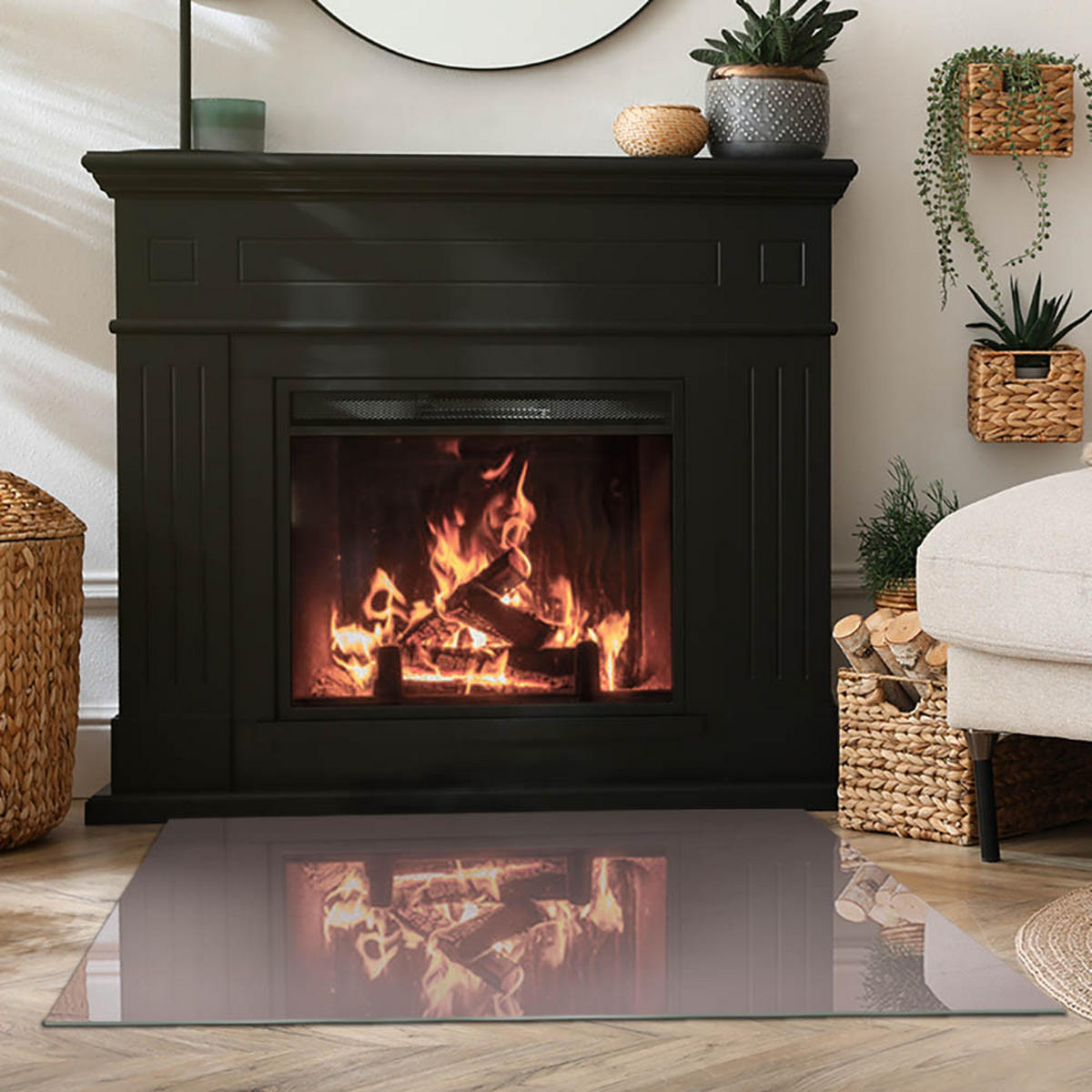 GLASPLATTE für Kamin 100x70 cm Rosa - Pink, Glas (100/70/0.4cm) - ArtPrintCave