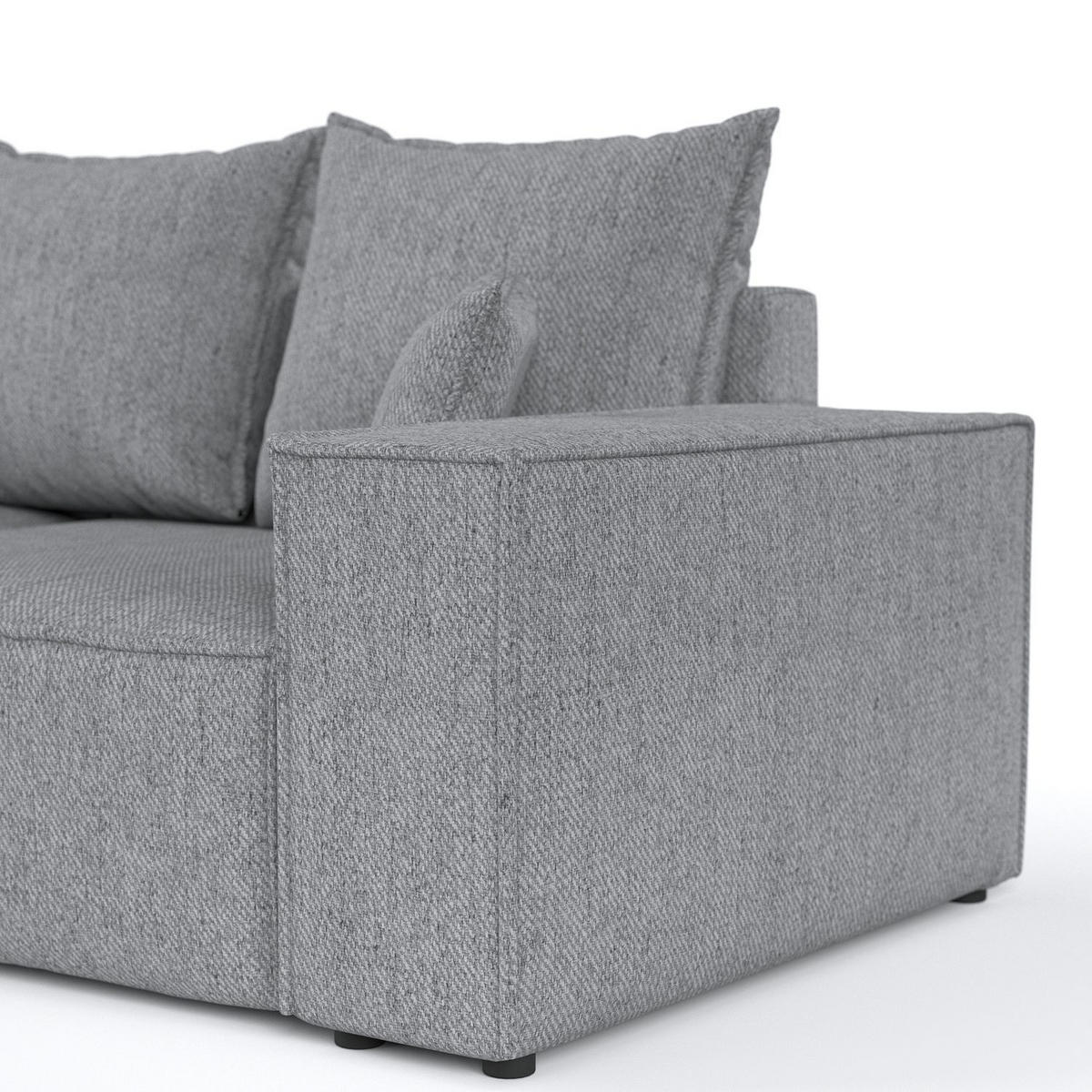 ECKSOFA SENSO mit Schlaffunktion Grau im Neve Stoff - Schwarz/Grau, Holz/Holzwerkstoff (255/148cm) - AltaBeds