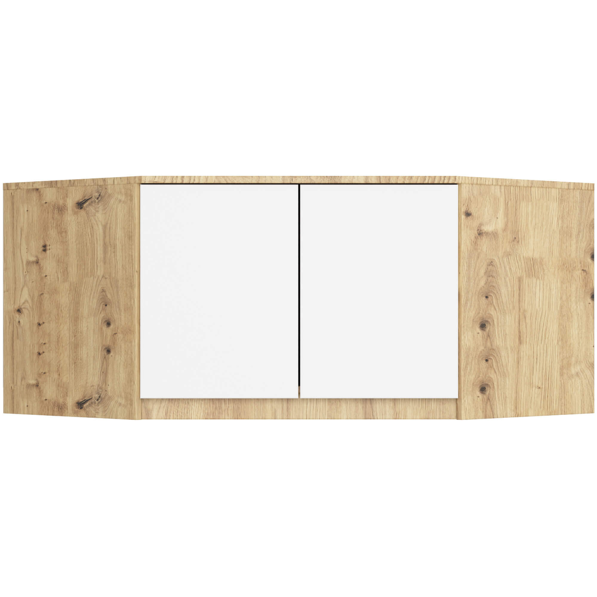 AUFSATZSCHRANK Eiche Artisan, Weiß 100x50x55 cm - Weiß/Eiche Artisan, Holzwerkstoff (100/55/50cm) - Akord