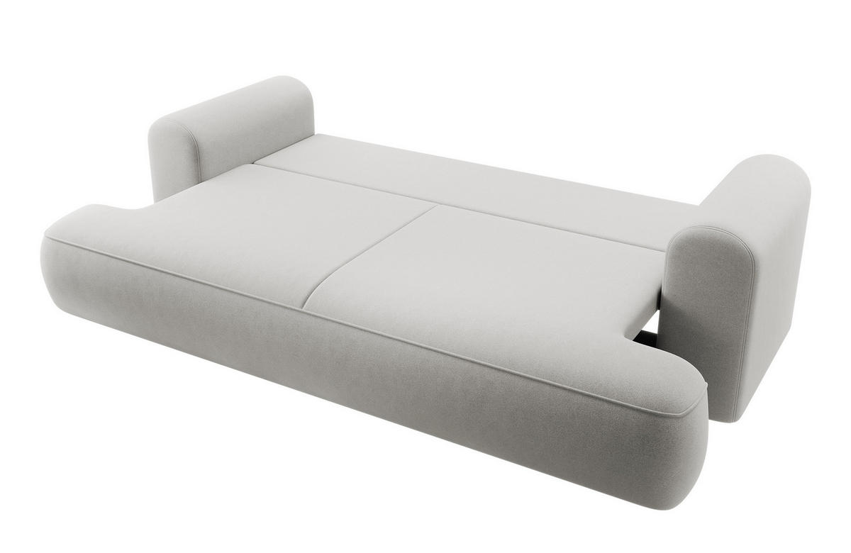 SCHLAFSOFA Ovo Grau Velours - Grau, Textil (250/102/110cm) - Selsey