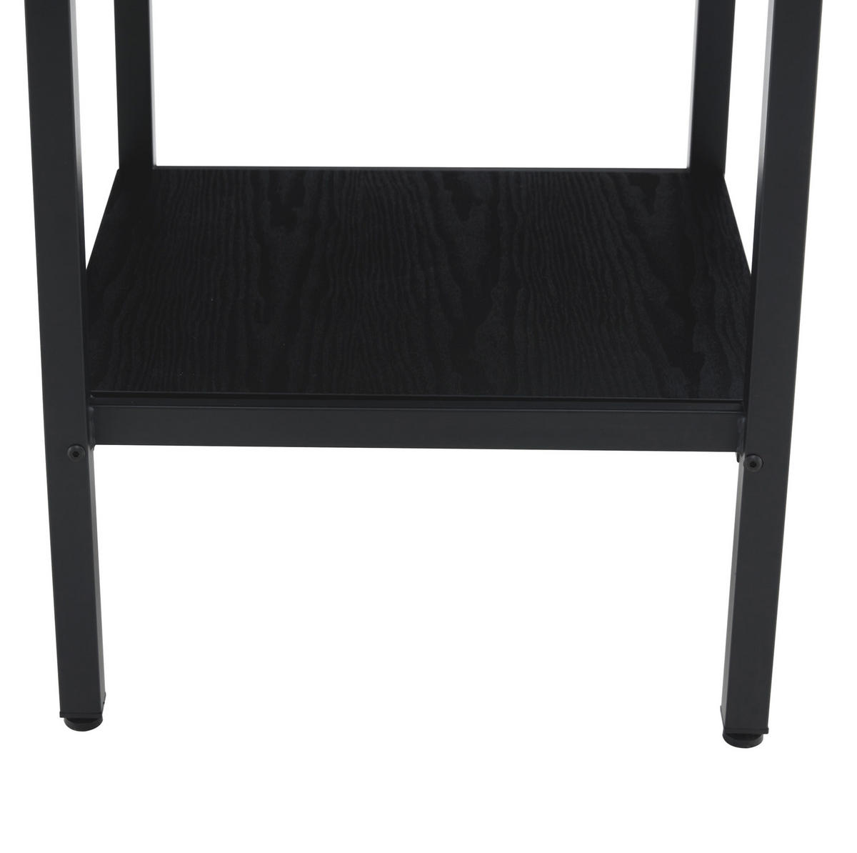 ESSTISCH 100/100/77 cm Schwarz aus MDF und Metall mit Stauraumregal - Schwarz, Holzwerkstoff (100/100/77cm) - OKMYHOME