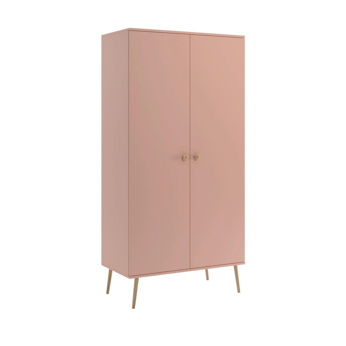 KLEIDERSCHRANK NATURA, 100 cm, Rosa, mit Kleiderstange - Rosa, Holz (100/202/52cm) - Excellent Home