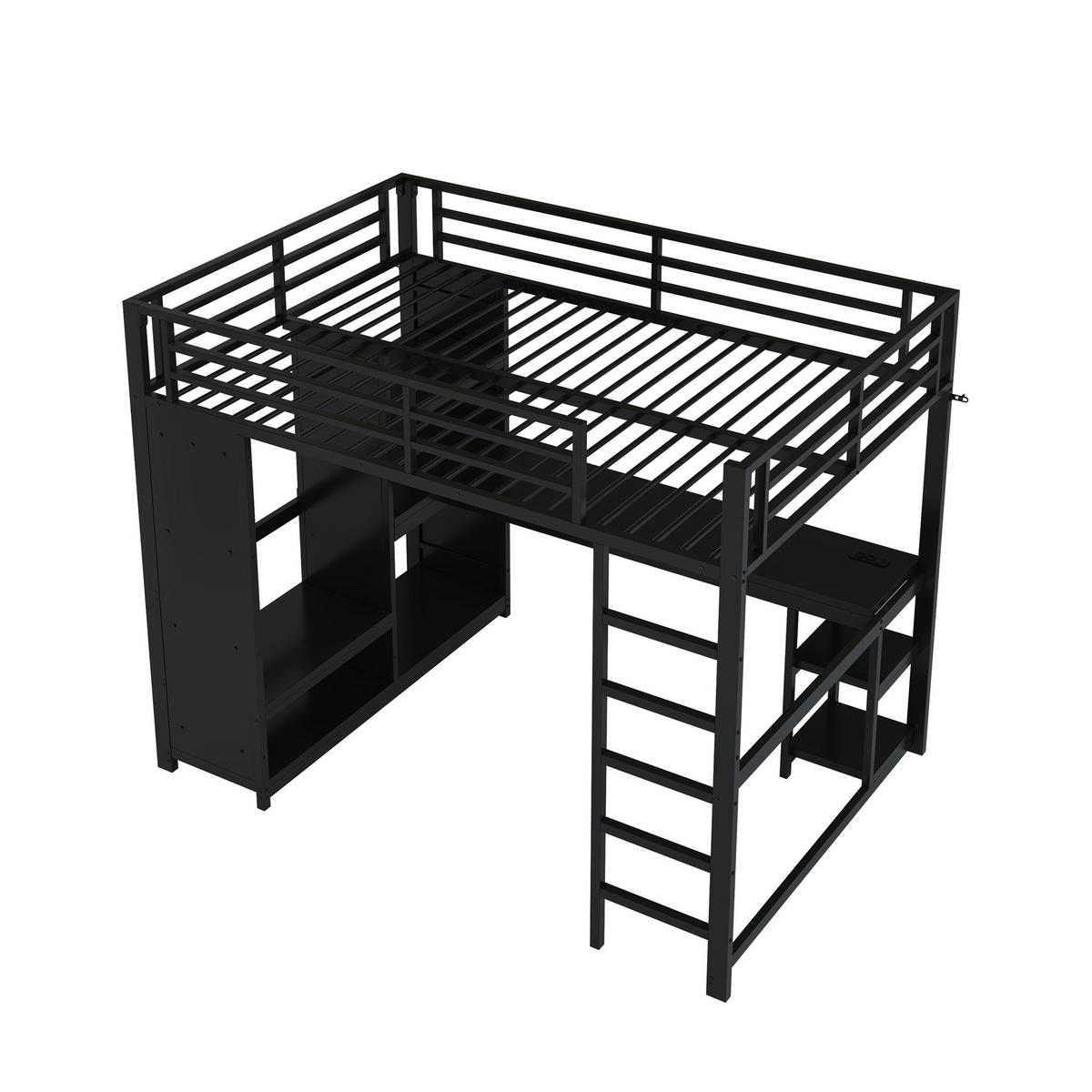 HOCHBETT Metall 140/200 cm Schwarz - Schwarz, Metall - Raumix