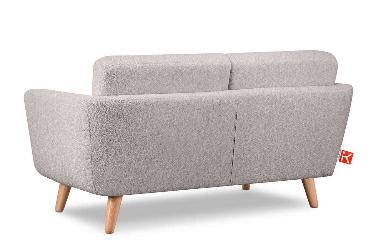 SOFA TAGIO mit Armlehnen, Hellgrau - Hellgrau/Braun, Buchenholz/Textil (153/80/84cm) - KONSIMO®