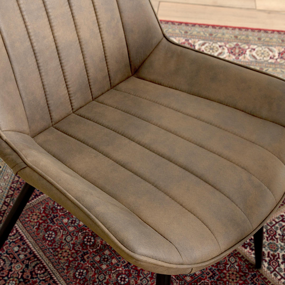 POLSTERSTUHL - Hellbraun, Textil/Metall (54/86/62cm) - home24