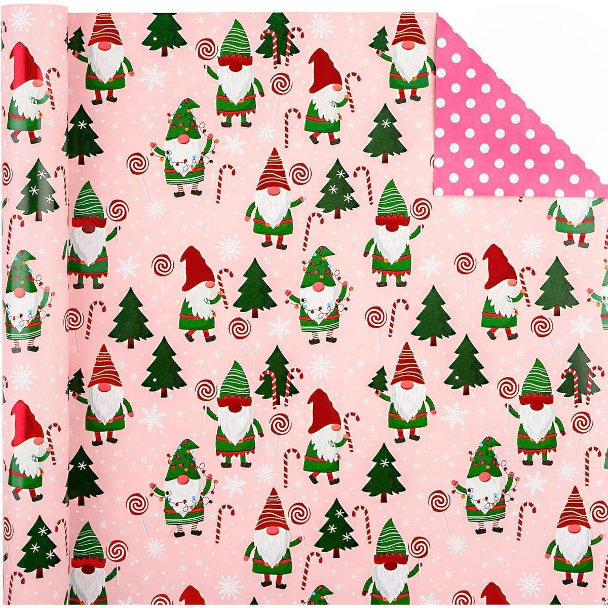 GESCHENKPAPIER Mini-Rolle 43,2 cm x 10 m Wendbar Weihnachtsmotiv - Multicolor, Papier (4/44/4cm)
