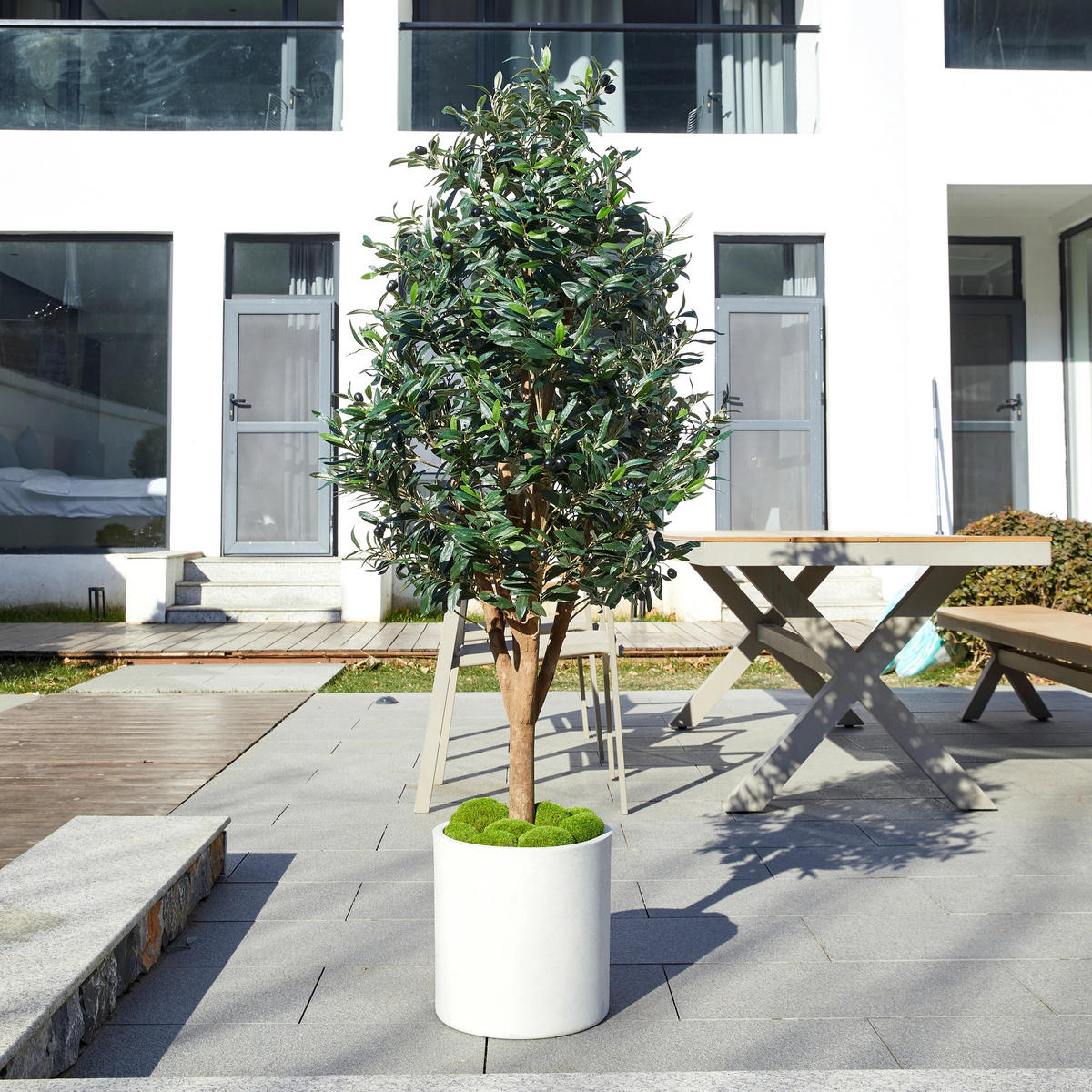 KUNSTBAUM Künstlicher Olivenbaum – Callistus 140 cm - Grün, Kunststoff (140cm) - aplanta