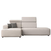 ECKSOFA RICO Links, Stoff Hellgrau - Hellgrau, Textil (260/186cm) - Idohome