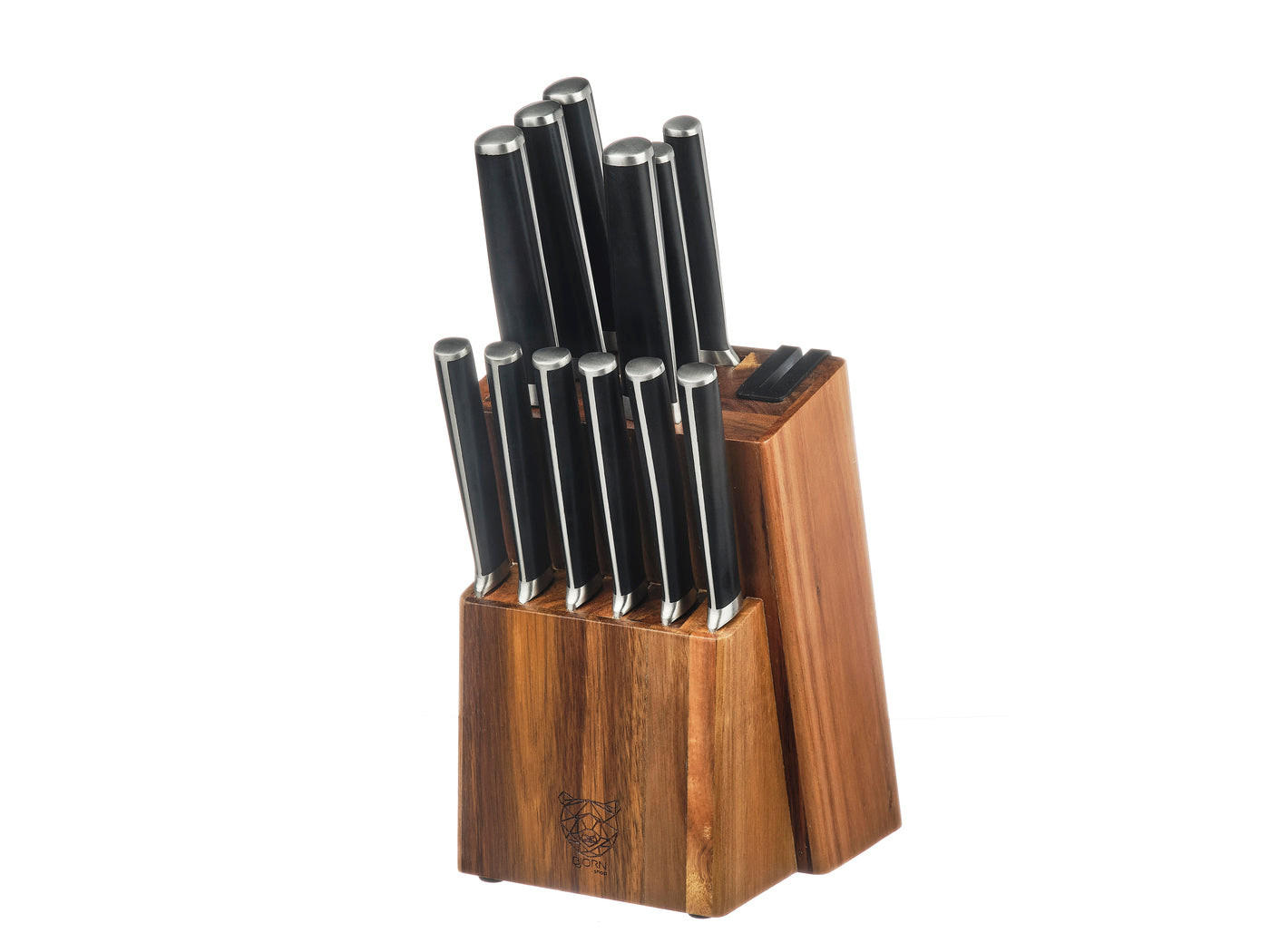 KÜCHENMESSERBLOCK und Steakmesser Jona Loviisa - 14er-Set - Silberfarben, Metall (1cm) - Björn