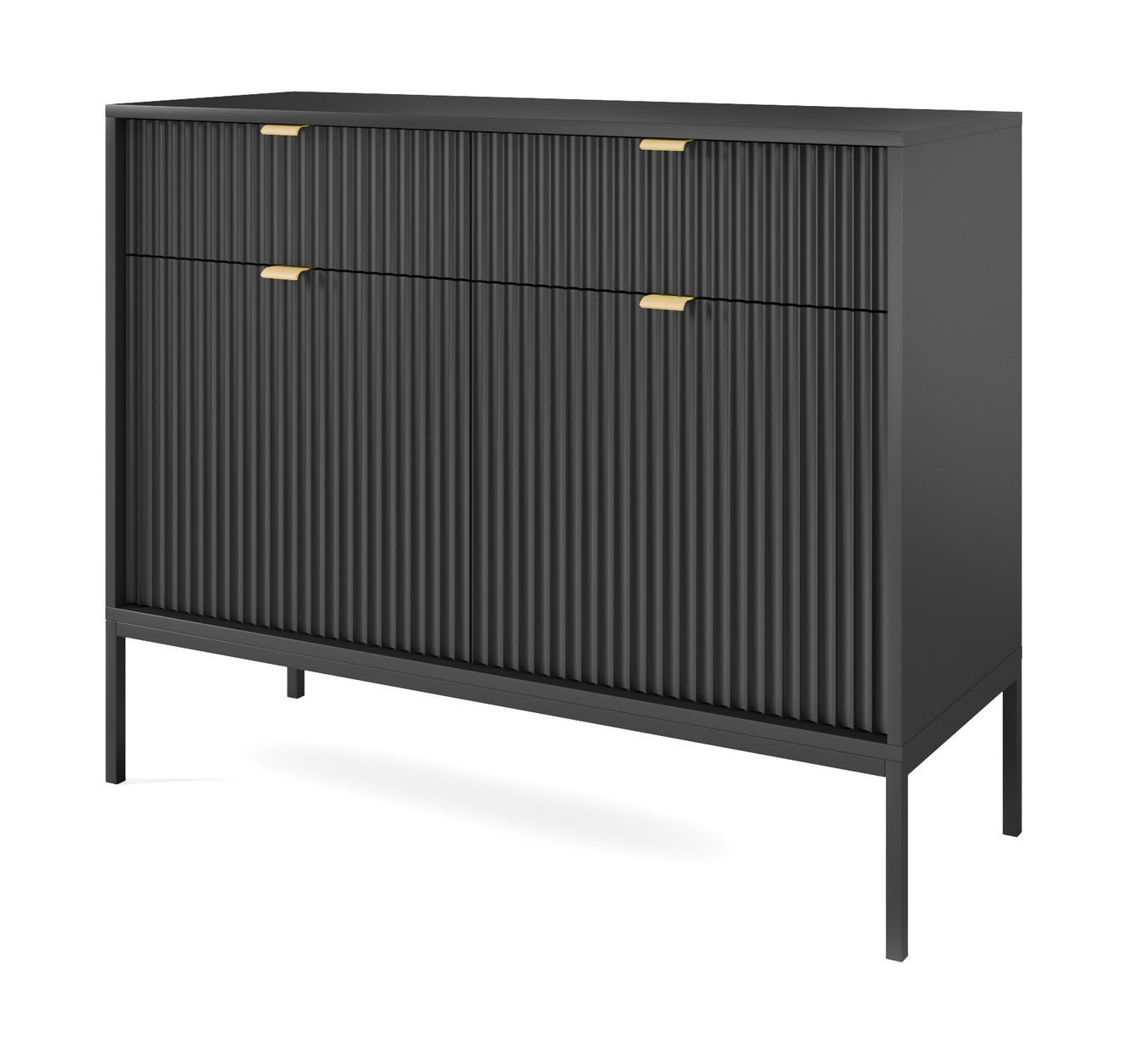 SIDEBOARD 104 cm mit Schubladen Galla, Sideboard, Schwarz - Schwarz, Holz (104/83/39cm) - Emporius