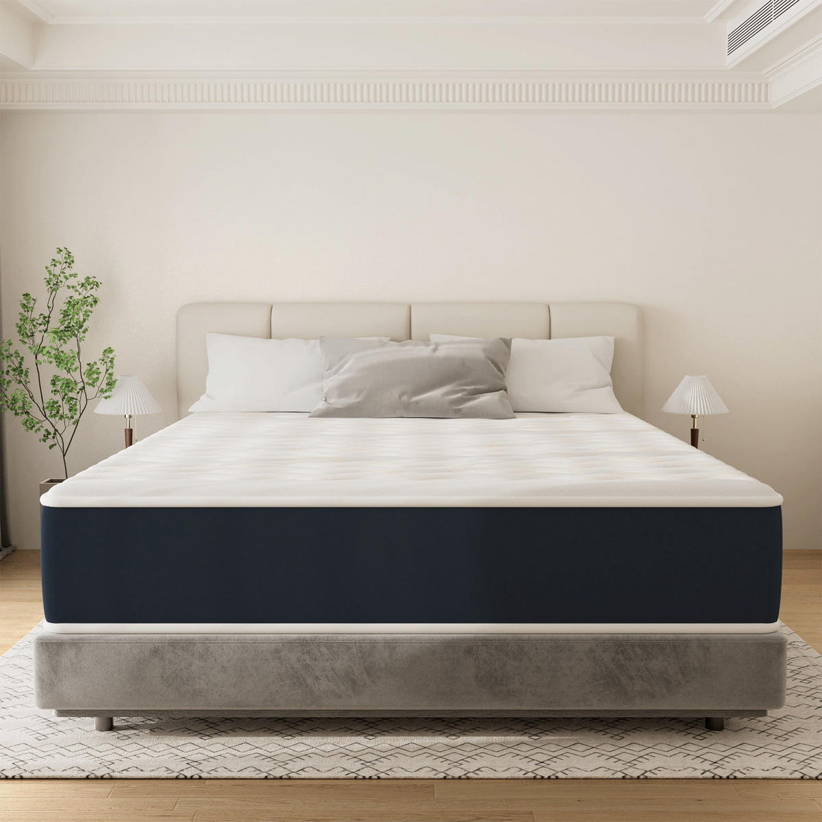 SCHAUMSTOFFMATRATZE 140/200 cm, Höhe ca.: 32 cm, atmungsaktiv, 7-Zonen-Stützung, beidseitig verwendbar - Multicolor, Textil (140/200cm) - DEWINNER