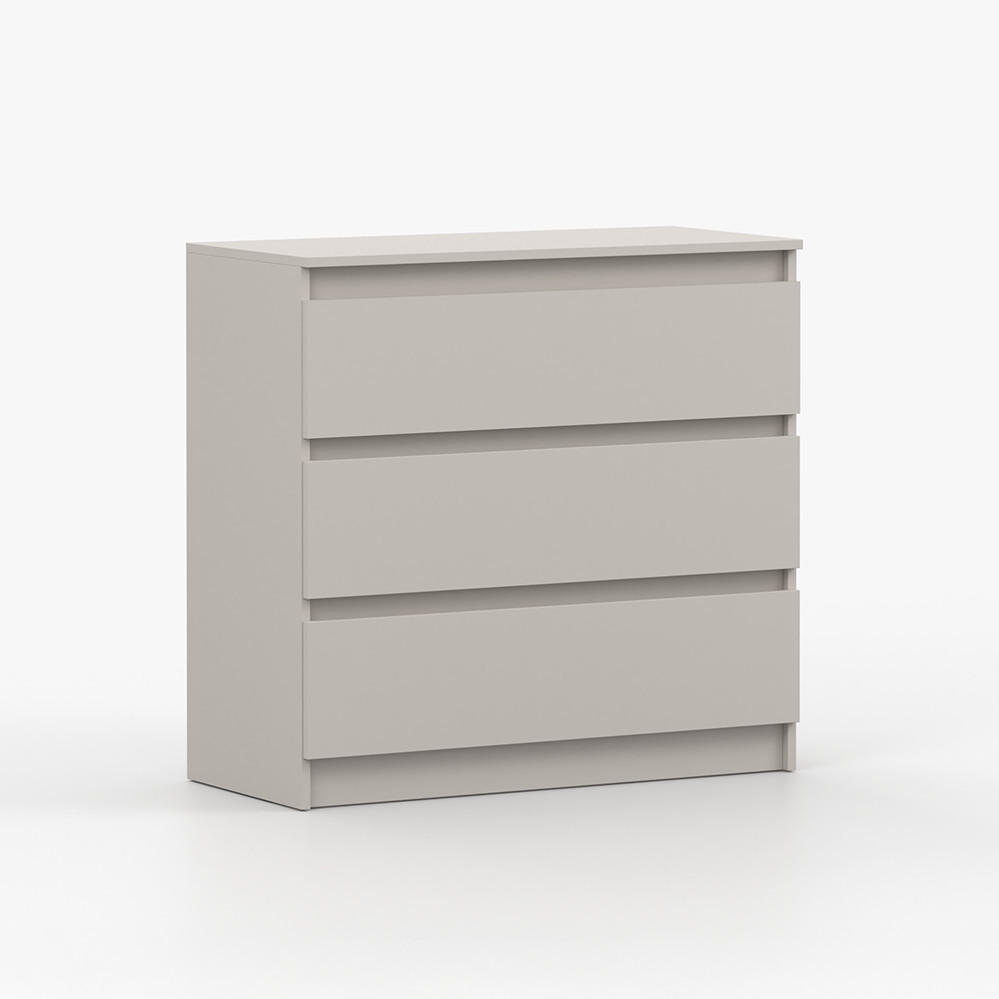 KOMMODE SOLO 3S II 90 cm Kaschmir/Kaschmir, drei Schubladen, grifflos - Kaschmir, Holzwerkstoff (90/86/42cm) - imoebel24