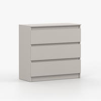 KOMMODE SOLO 3S II 90 cm Kaschmir/Kaschmir, drei Schubladen, grifflos - Kaschmir, Holzwerkstoff (90/86/42cm) - imoebel24