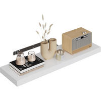 WANDREGAL Freischwebend Weiß 80B x 22,9L x 3,8H - Weiß Hochglanz, Holz (80/3.8/22.9cm) - Woltu