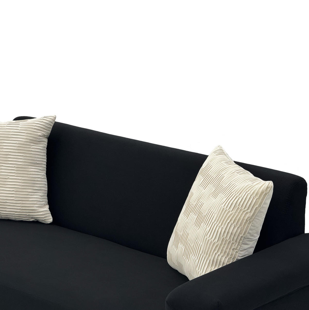 SOFA 2er-Set 172 cm Schwarz Stoff mit Metallfüßen - Schwarz, Holz (73.5/81.5/172.1cm) - Meubliv