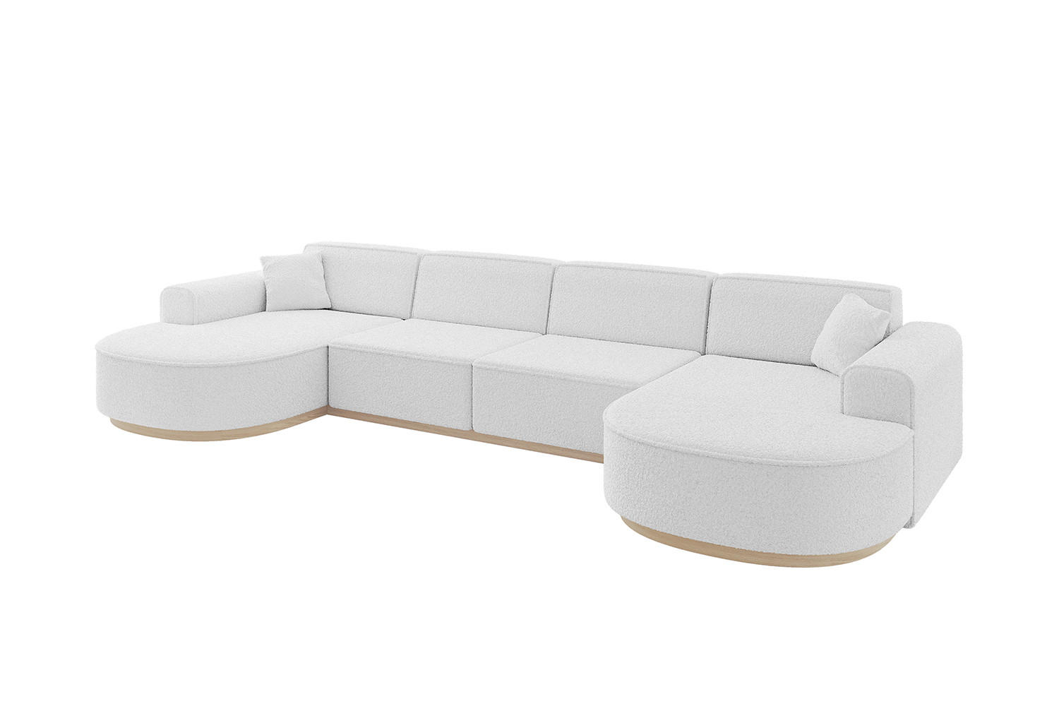 WOHNLANDSCHAFT MARI-U2-v1 - 388x171x83 cm Weiß Bouclé - Weiß, Holzwerkstoff/Textil (388/83/171cm) - ALTDECOR