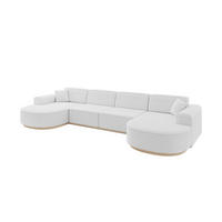 WOHNLANDSCHAFT MARI-U2-v1 - 388x171x83 cm Weiß Bouclé - Weiß, Holzwerkstoff/Textil (388/83/171cm) - ALTDECOR