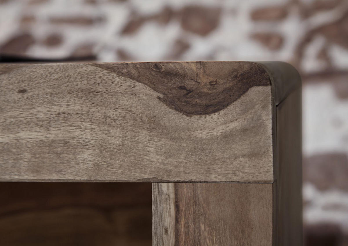 SCHREIBTISCH Sheesham 200x90x77 grau geölt NATURE GREY #712 - Grau, Holz (90/200/77cm) - Massivmoebel24
