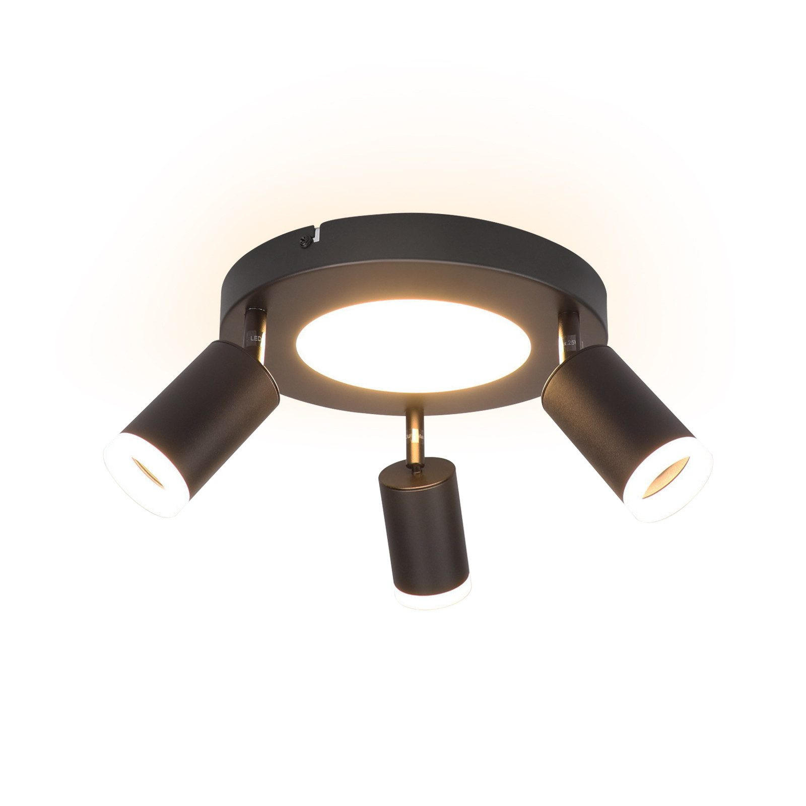 STRAHLER Bochum 3-flammig 25/25/16.9 cm - Schwarz, Metall (25/25/16.9cm) - Nettlife
