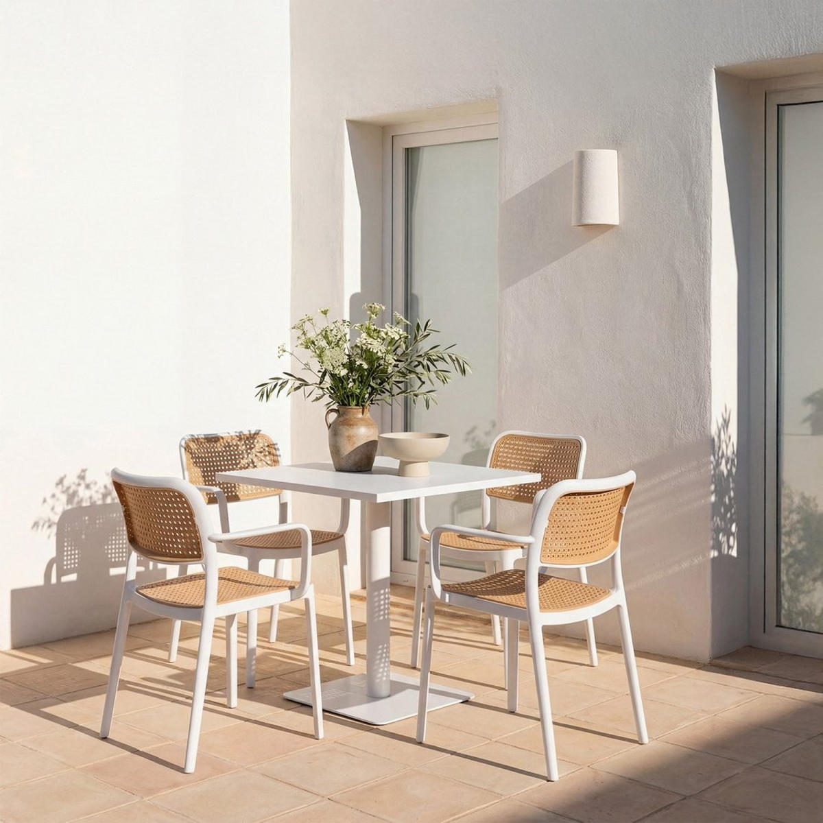 ESSTISCH Thule Weiß 70 cm x 76 cm - Weiß, Metall (70/70/76cm) - Klast Home