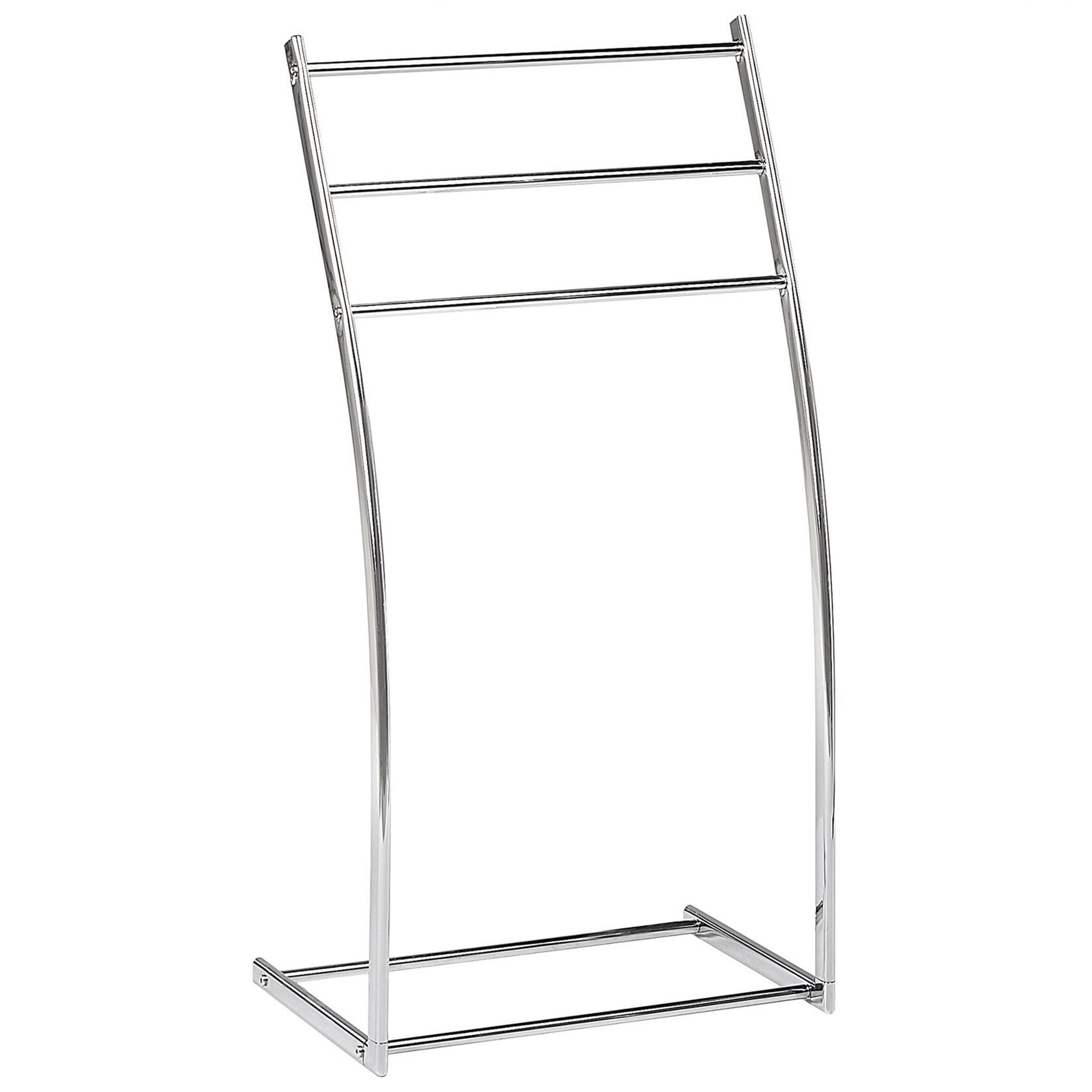 HANDTUCHSTÄNDER Stahl silber 44 x 86 cm Ambil - Silberfarben, Metall (44/86/28cm) - Beliani