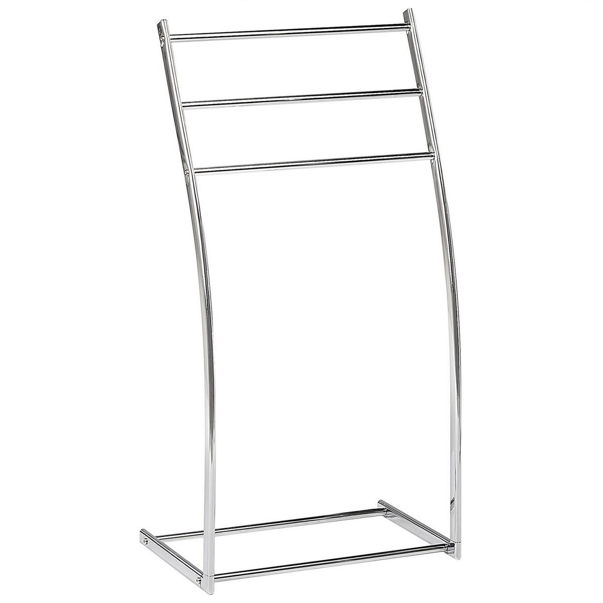 HANDTUCHSTÄNDER Stahl silber 44 x 86 cm Ambil - Silberfarben, Metall (44/86/28cm) - Beliani