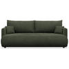3-SITZER SOFA Ovo Mini Olivgrün Velours Easy-Clean - Schwarz/Olivgrün, Kunststoff/Textil (226/90/97cm) - Selsey