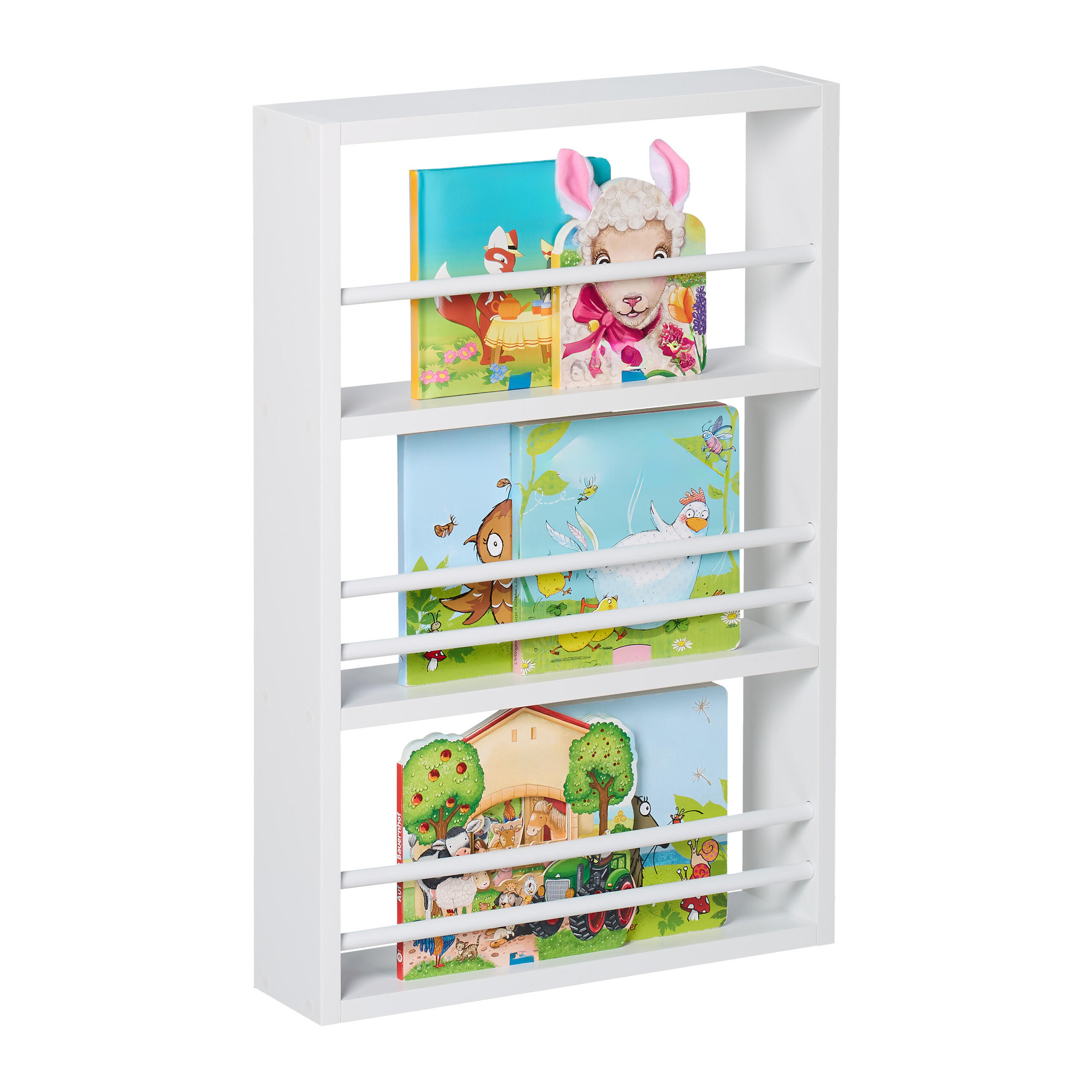 BÜCHERREGAL - Weiß, Holz/Holzwerkstoff (40/60/10cm) - Relaxdays