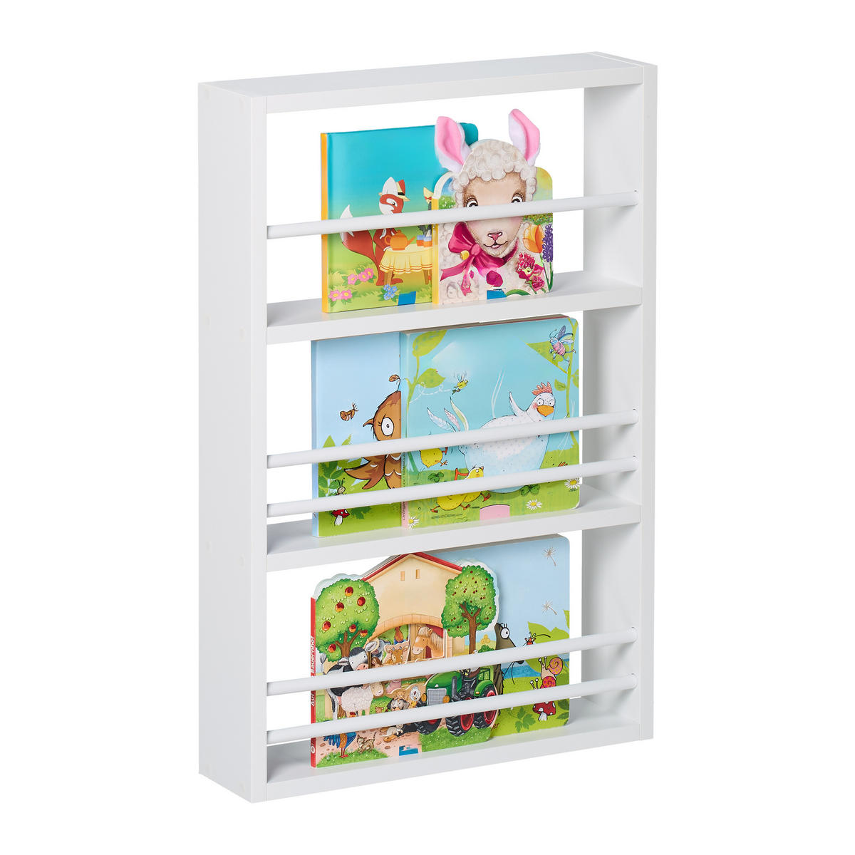 BÜCHERREGAL - Weiß, Holz/Holzwerkstoff (40/60/10cm) - Relaxdays