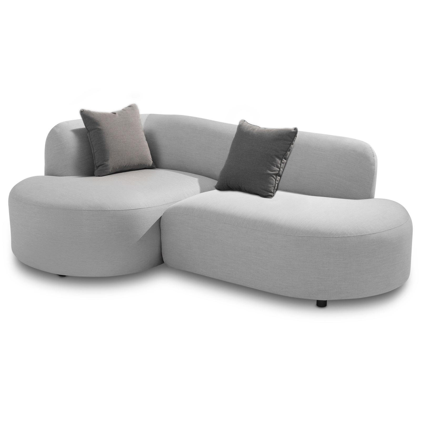 GARTENSOFA SORRENTO - Hellgrau, Kunststoff (225/73/141cm) - IDIMEX