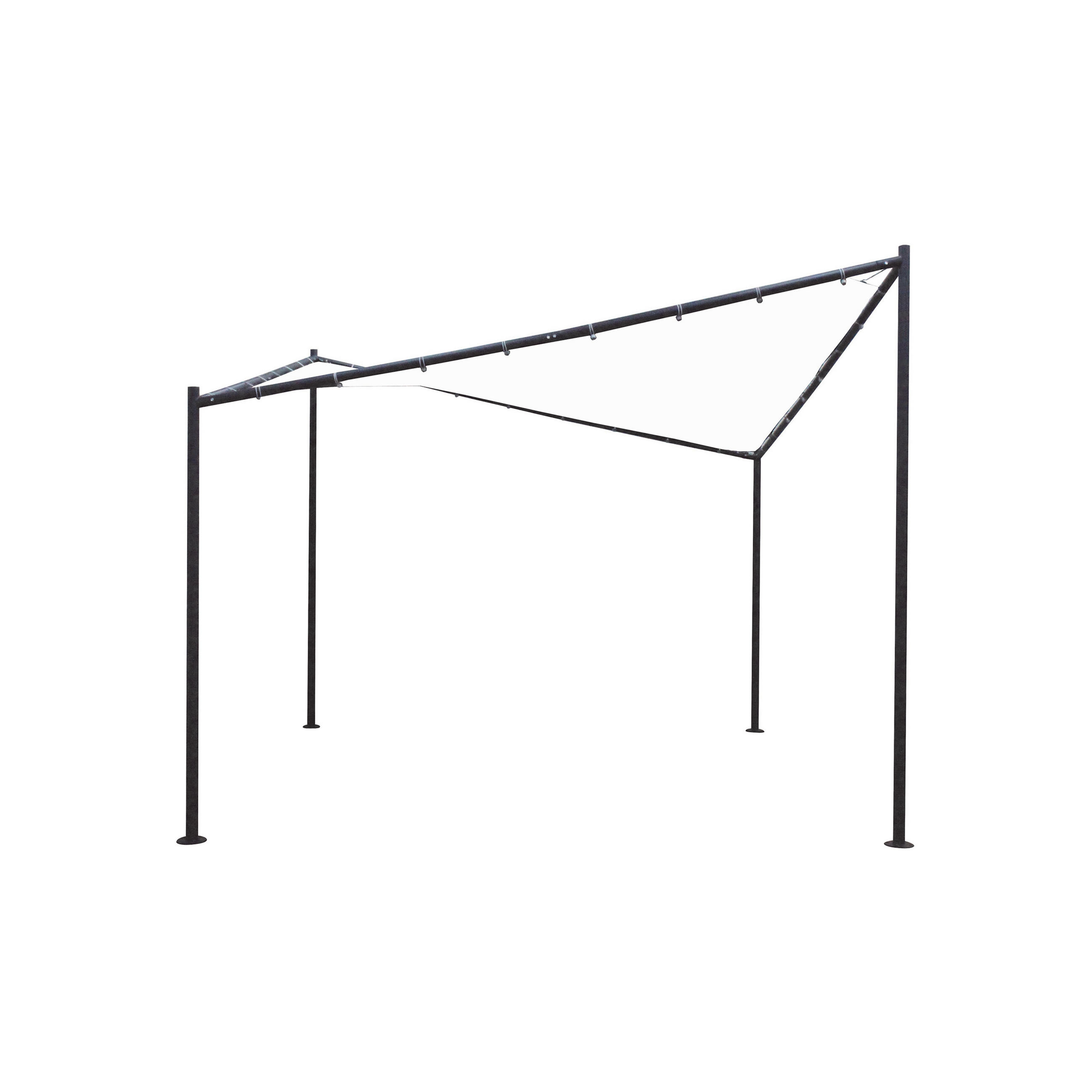 DACHPLANE Redditch - Zeltabdeckung für Walmdachpavillon 4-eckig PVC-beschichtetes Polyester weiß, wasserdicht. BxTxH: 350x350cm - Weiß, Kunststoff (350/0.3/350cm) - TPFGarden