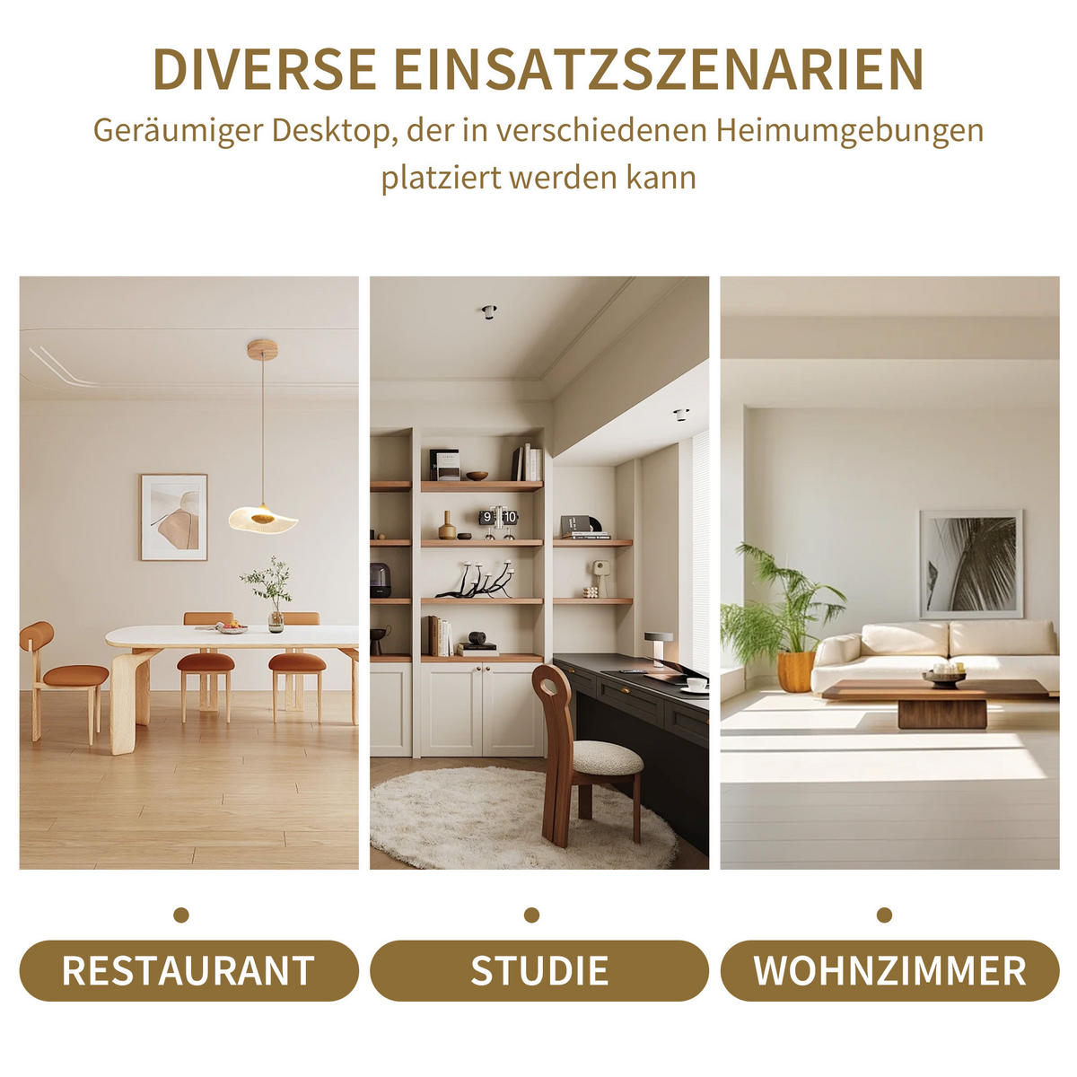 ESSTISCH Weiß und Golden 138.9/80/75 cm - Weiß, Holzwerkstoff/Metall (138.9/80/75cm) - Urban Meuble