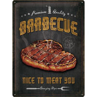BLECHSCHILD 30/40 cm Outdoor & Activities Barbecue Nice To Meat You - Multicolor, Metall (30/40/0.2cm) - Nostalgic-Art