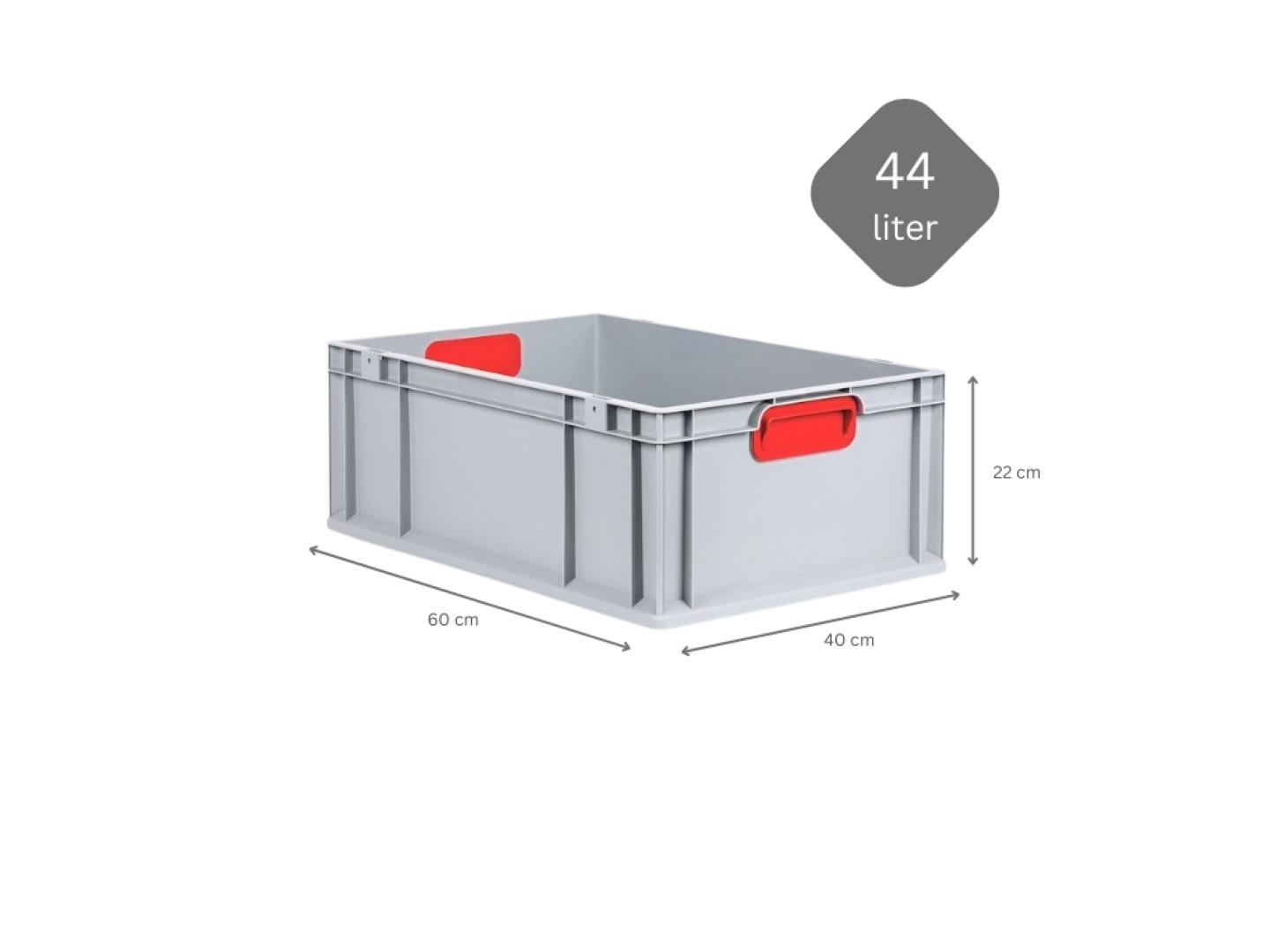 EUROBOX Nextgen Color 22x40x60cm 44 Liter Griffe Rot Geschlossen - Rot, Kunststoff (40/22/60cm) - PROREGAL