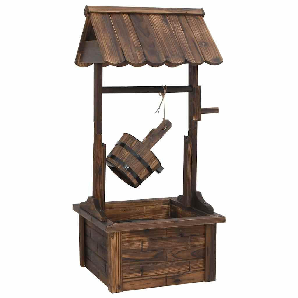 WUNSCHBRUNNEN Mit Pumpe 57/50/112 Cm Massivholz Tanne - Braun, Holz (50/57/112cm) - vidaXL