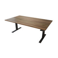 SCHREIBTISCH 180/100/65 - 130 cm elektrisch höhenverstellbar aus Kernbuche - Schwarz/Braun, Holz (100/180/65cm) - MeinMassivholz