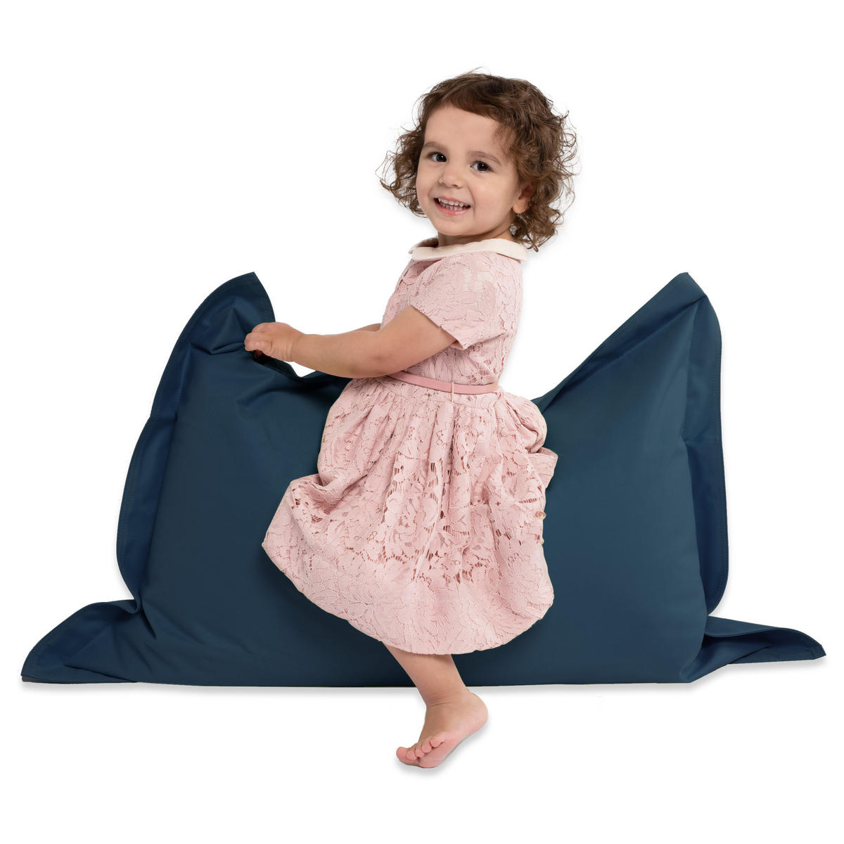 SITZSACK XXL 2er Set "Square" + "BeBi" - Dunkelblau, Textil (140/25/180cm) - Green Bean