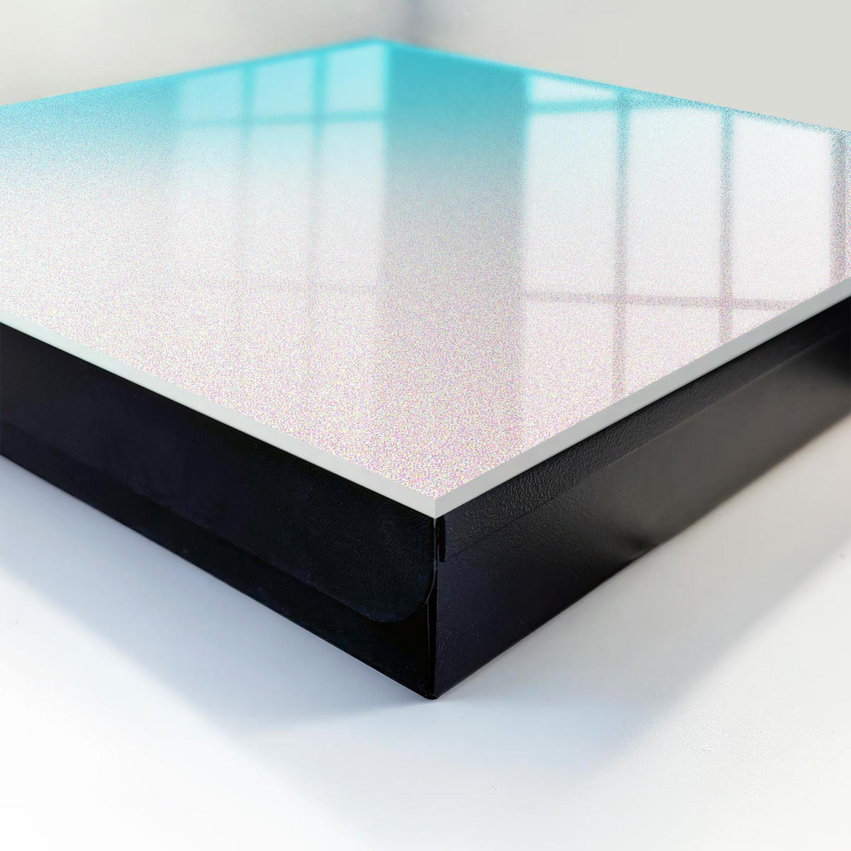 SCHLÜSSELBOX Schwarz 30x30 cm- Türöffnung nach rechts - Pastellfarbener Farbverlauf - Blau, Metall (30/30/5cm) - TULUP