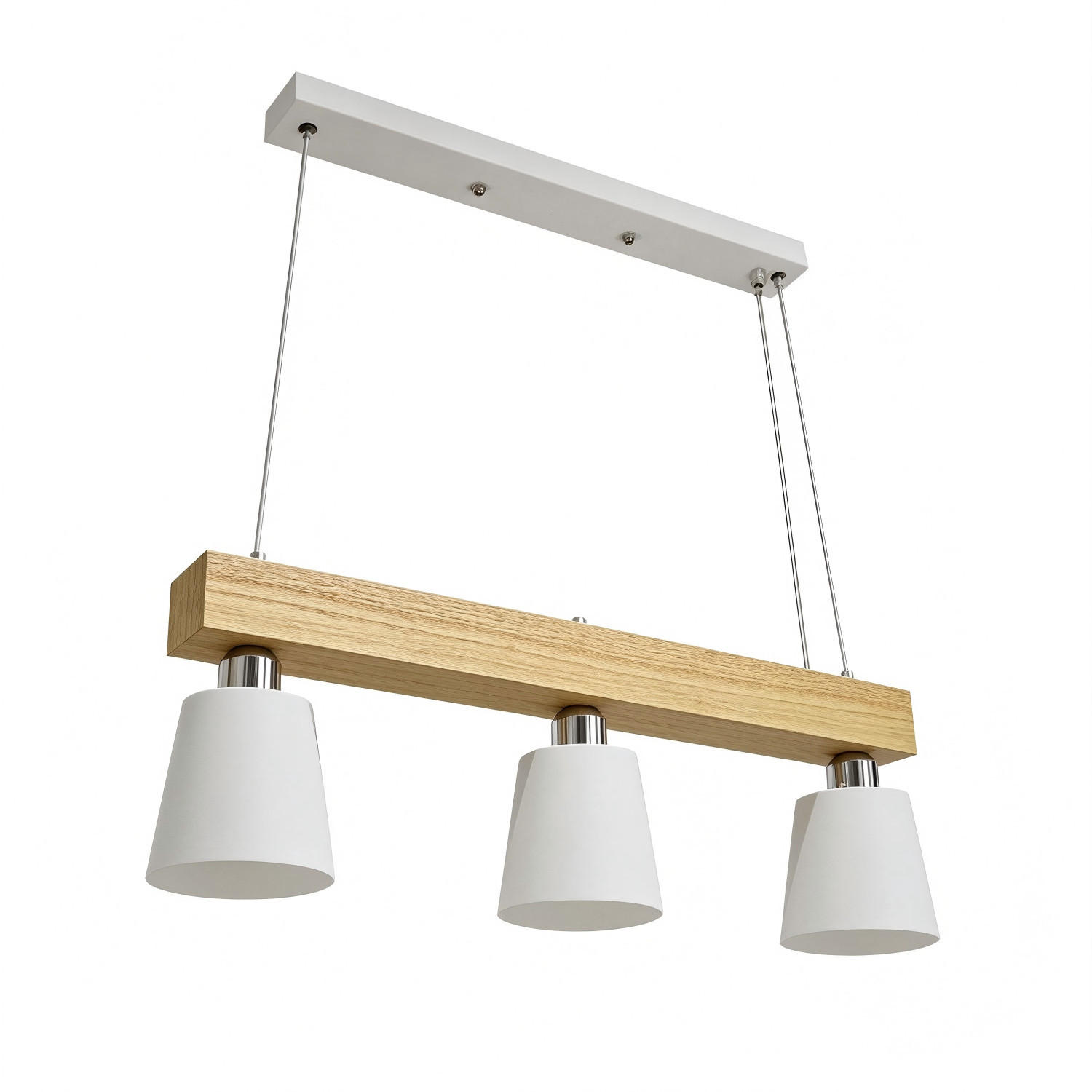 HÄNGELEUCHTE Persephone 70/14/23 cm - Weiß, Holz/Metall (70/14/122cm) - ZMH