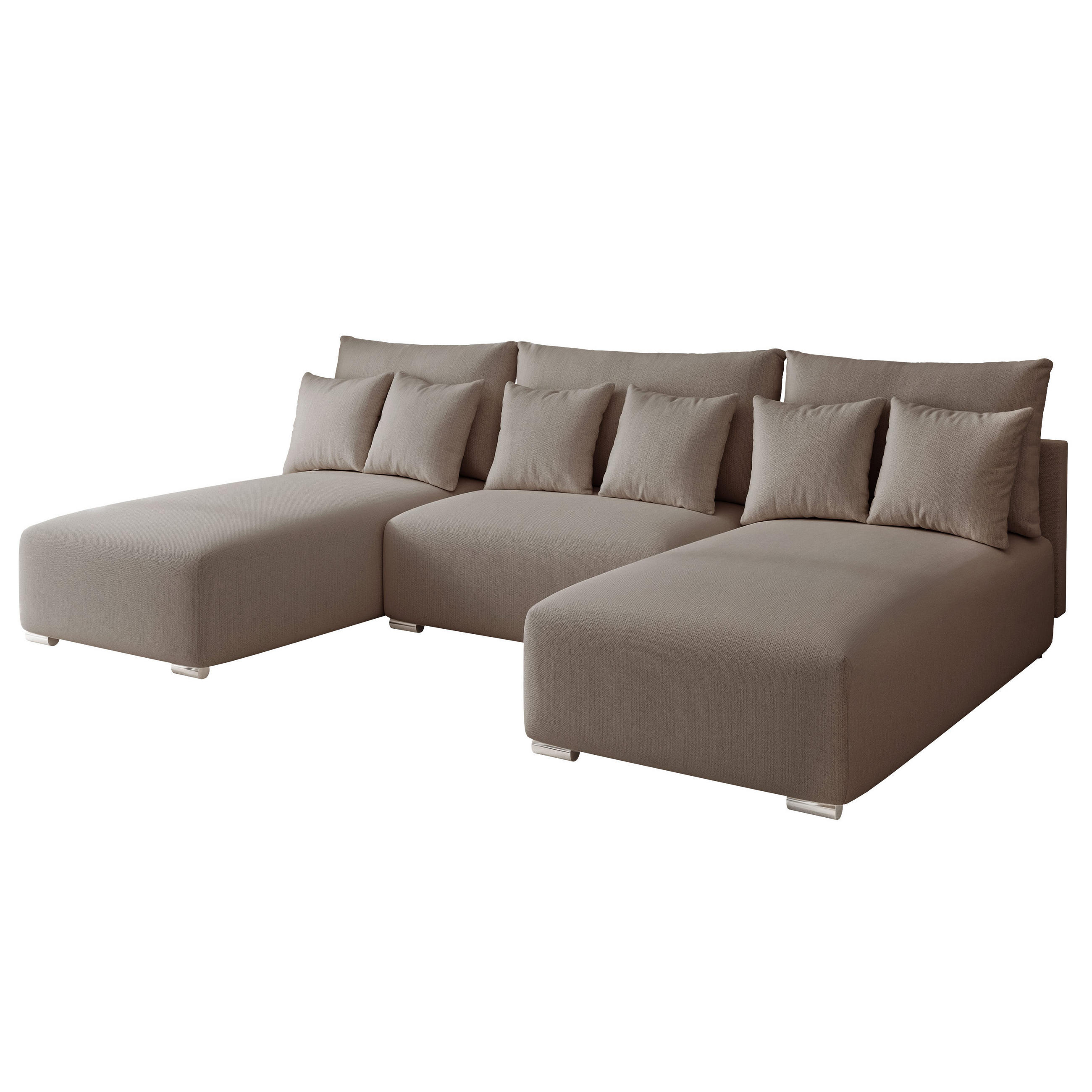WOHNLANDSCHAFT ELVO mit Schlaffunktion und Bettkasten Dunkelgrau - Dunkelgrau, Holzwerkstoff/Kunststoff (300/91/190cm) - Idohome