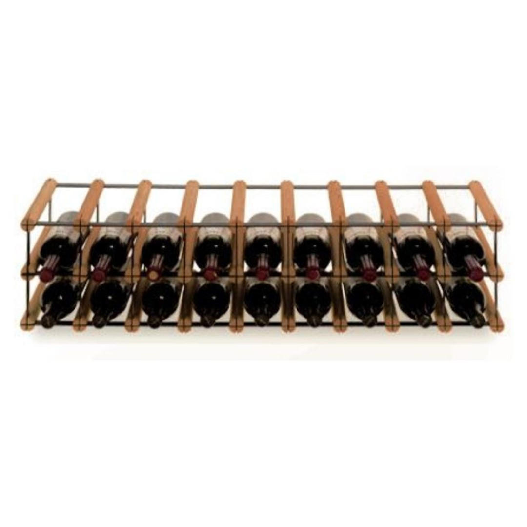 WEINREGAL Vinotega Mod Metal 22,5x92,5x24,5 cm 9x2 Flaschen Massives Kiefernholz Braun Geölt - Braun, Holz (92.5/22.5/24.5cm) - PROREGAL