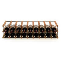 WEINREGAL Vinotega Mod Metal 22,5x92,5x24,5 cm 9x2 Flaschen Massives Kiefernholz Braun Geölt - Braun, Holz (92.5/22.5/24.5cm) - PROREGAL