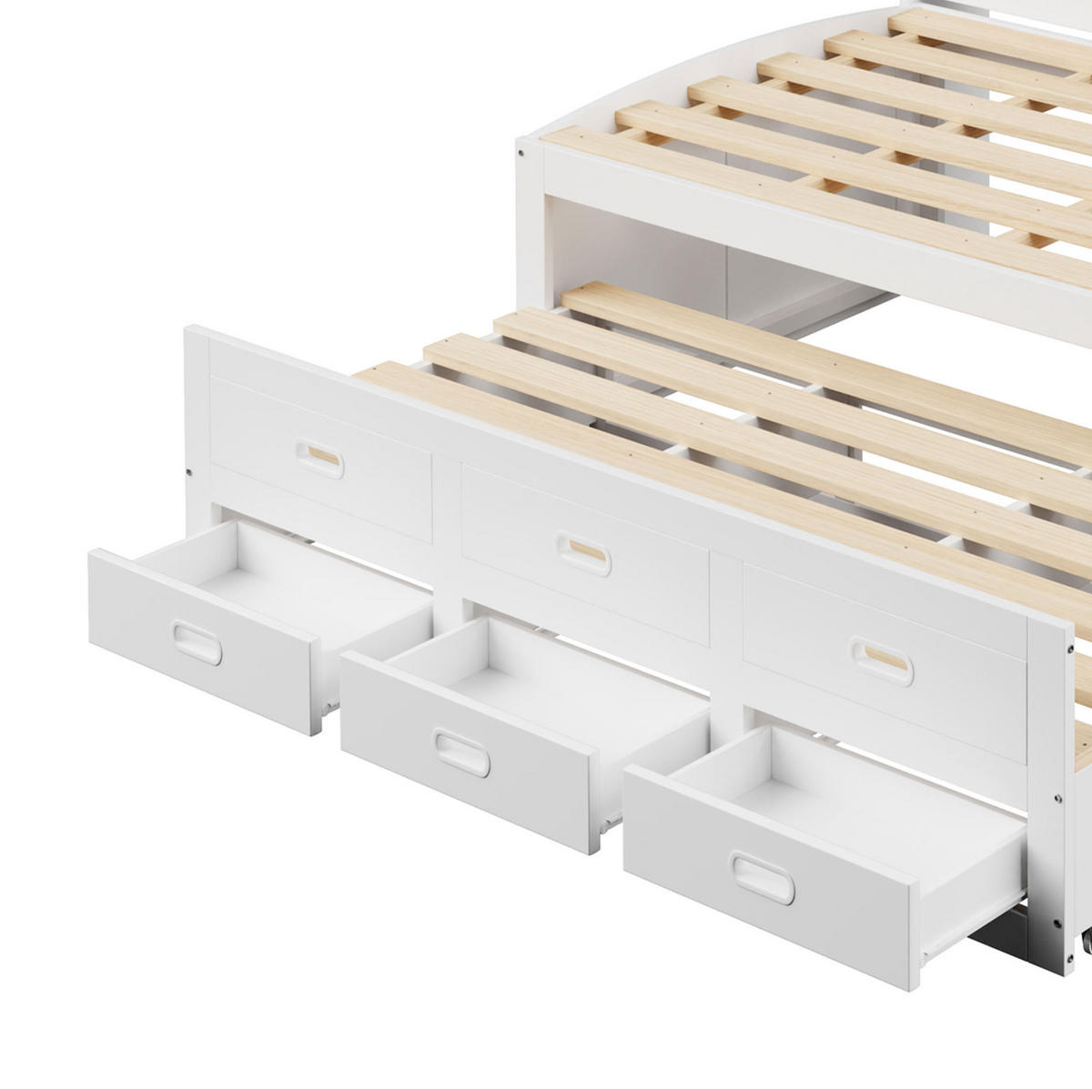 POLSTERBETT aus Spanplatte und MDF 90x200 cm in Weiß mit LED & USB-Typ-C - Weiß, Holzwerkstoff (90/200cm) - Modfu